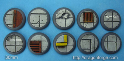 30 mm Base with Round Lip Concrete Set One (1) Package of 10 Bases