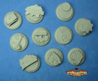 30 mm Base with Round Lip Crus Machina Steampunk Set One (1) Package of 10 Bases