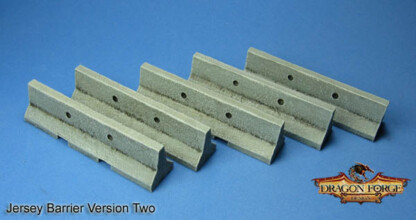 Concrete Jersey Barriers Terrain Set Two (2) Concrete Jersey Barriers 28 mm scale Set Two (2) Package of 5 pieces