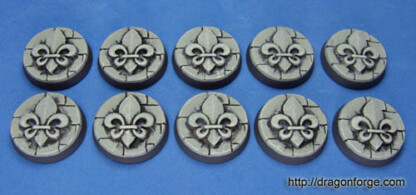 25 mm Sanctuary Fleur de Lys Counters Set Counters / Tokens For marking things like casualties or damage. Set One (1) Package of 10 pieces