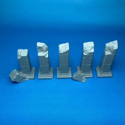 HAVEN-121, Temple Square Bases Diorama Details 40 mm Tall Pillar Set Set One (1) Set of 5 Pillars