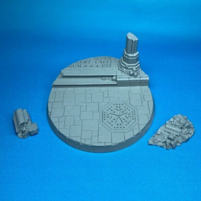 Invictus 90 mm Base Set Two (2) Invictus Invictus 90 mm Base Set Set Two (2) Package of 1 base, 2 rubble pieces.