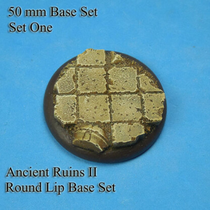 50 mm Base with Round Lip Ancient City Ruins Set One Three (3) Package of 1 Base