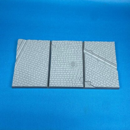 50 mm x 75 mm Square Bases Cobblestone Streets Set One (1) Package of 3 Bases