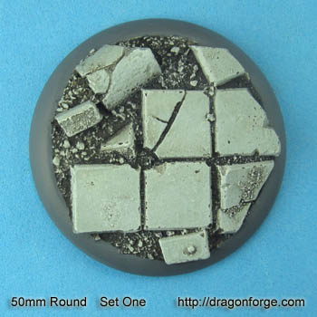 50 mm Base with Round Lip Ancient City Ruins Set One (1) Package of 1 Base