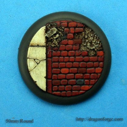 50 mm Base with Round Lip Cobblestone Streets Set One (1) Package of 1 Base