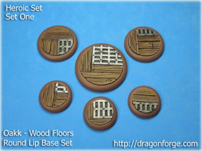 Oakk Wood Floors Heroic 30 mm, 40 mm, 50 mm Round Lip Base Set One (1) 30 mm, 40 mm, 50 mm Round Lip Base Style Oakk Wood Floors Heroic Set Set One (1) Package of 6 Bases