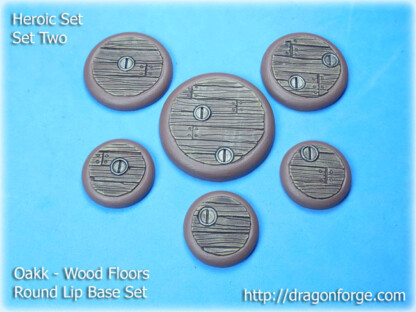 30 mm, 40 mm, 50 mm Round Lip Base Style Oakk Wood Floors Heroic Set Set Two (2) Package of 6 Bases