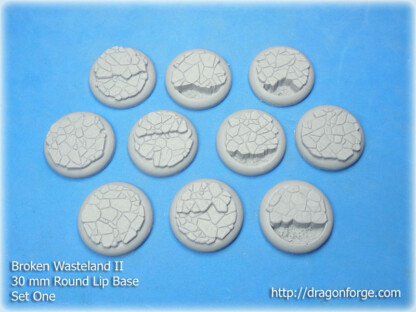 Broken Wastes 30 mm Base with Round Lip Set Two (2) 30 mm Base with Round Lip Broken Wastes Set Two (2) Package of 10 Bases