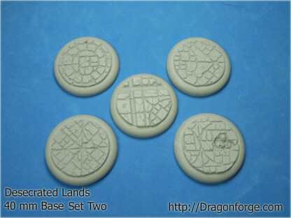 Desecrated Lands 40 mm Round Lip Base Set Two (2) 40 mm Round Lip Base Desecrated Lands Set Two (2) Package of 5 Bases