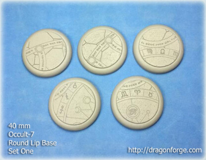 40 mm Base with Round Lip Occult-7 Set One (1) Package of 5 Bases