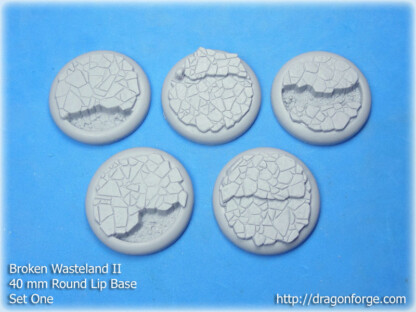 40 mm Base with Round Lip Broken Wastes Set Two (2) Package of 5 Bases