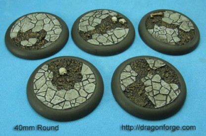 40 mm Base with Round Lip Broken Wastes Set One (1) Package of 5 Bases