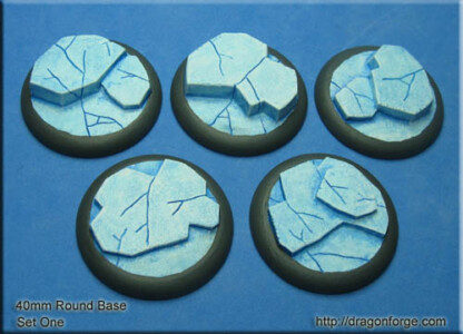 40 mm Base with Round Lip Ice Kingdoms Set One (1) Package of 5 Bases