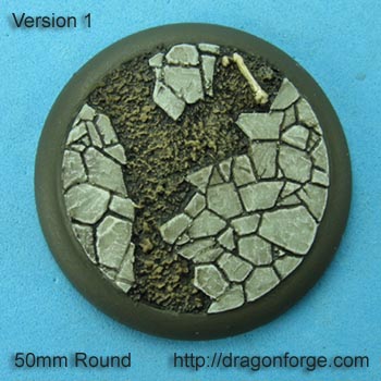 50 mm Base with Round Lip Broken Wastes Set One (1) Package of 1 Base