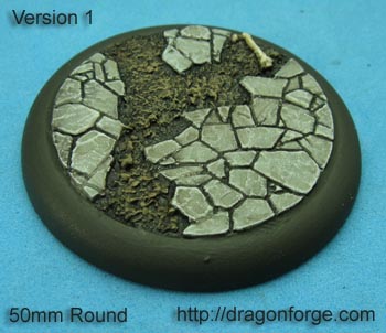 50 mm Base with Round Lip Broken Wastes Set One (1) Package of 1 Base