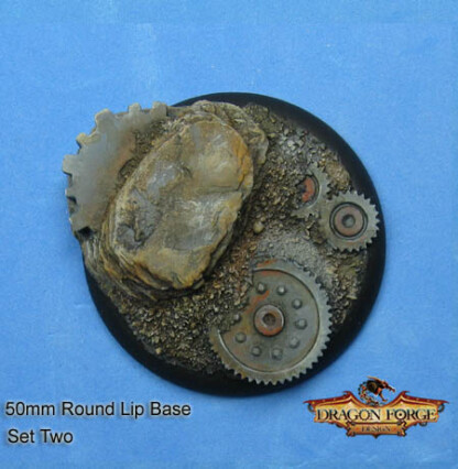 50 mm Base with Round Lip Crus Machina Steampunk Set Two (2) Package of 1 Base