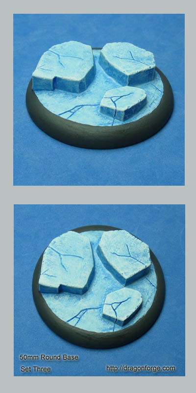 50 mm Base with Round Lip Ice Kingdoms Set Three (3) Package of 1 base