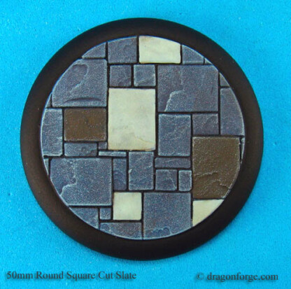 50 mm Base with Round Lip Square Cut Slate Set One (1) Package of 1 Base
