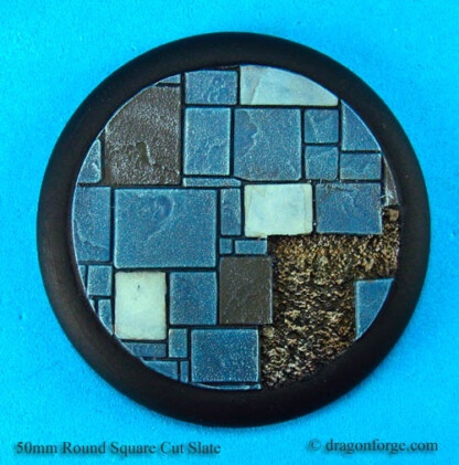 50 mm Base with Round Lip Square Cut Slate Set Two (2) Package of 1 Base