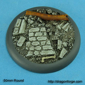 50 mm Base with Round Lip Urban Rubble Set One (1) Package of 1 Base