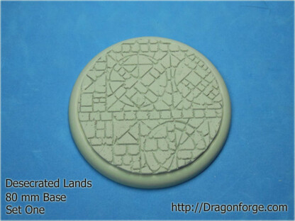 Desecrated Lands 80 mm Round Lip Base Set One (1) 80 mm Round Lip Base Desecrated Lands Set One (1) Package of 1 Base
