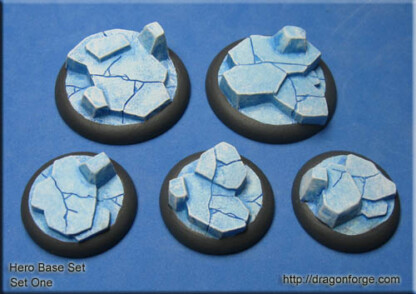 30 mm, 40 mm Base with Round Lip Ice Kingdoms Heroic Set Set One (1) Package of 5 Bases