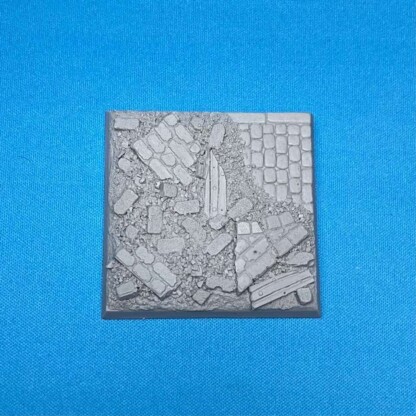 50 mm x 50 mm Square Bases Cobblestone Streets-City Ruins Set One (1) Package of 1 Bases
