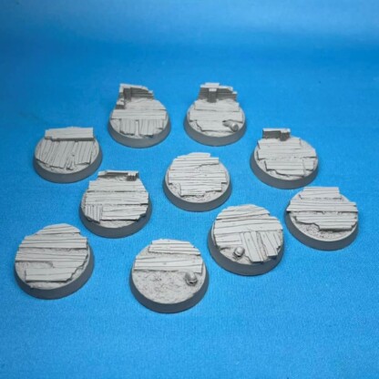 No Man's Land Trench Boards 28 mm Round Base Set One (1) Package of 10 bases