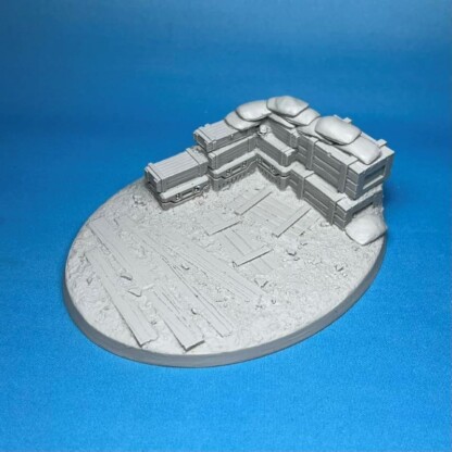 No Man's Land Trench Board Bases 120 mm X 90 mm  Oval Base Larger gun position base or for larger models. Set Three (3) Package of 1 base