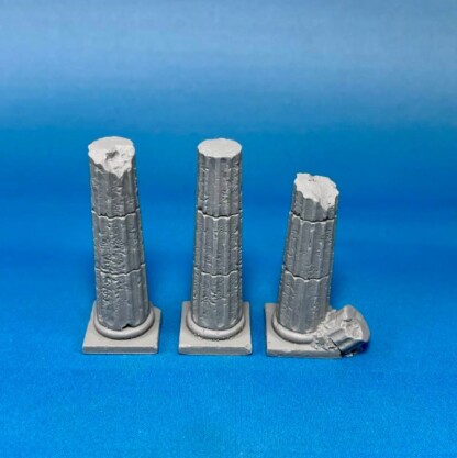 Sanctuary Diorama Details Sanctuary Small Tapered Fluted Style Column 6 cm Tall average height Package of 3 Columns