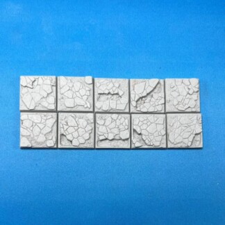 25 mm x 25 mm Broken Wastelands Square Base Set Two (2)